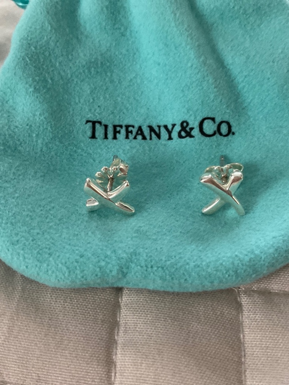 Tiffany & Co Sterling Silver Vintage Paloma Picasso X earrings